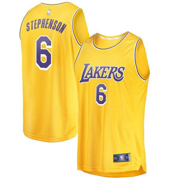 Maillot Los Angeles Lakers Homme Lance Stephenson 6 Icon Edition Jaune